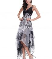photo Floral Lace Paneled Sequin Asymmetric Slim Fit Dress by OASAP - Image 7