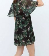 photo Floral Print Round Neck Keyhole Back Dress with Lining by OASAP, color Multi - Image 2