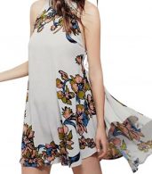 photo Floral Print Side Lace-up Sleeveless Asymmetric Dress by OASAP, color Multi - Image 1