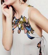 photo Floral Print Side Lace-up Sleeveless Asymmetric Dress by OASAP, color Multi - Image 3