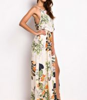 photo Floral Print Sleeveless Maxi Dress by OASAP, color Multi - Image 3