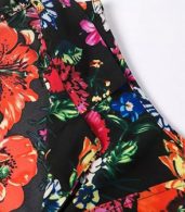 photo Floral Print V-Neck Tie Waist Button Down Maxi Dress by OASAP, color Multi - Image 4