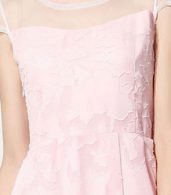 photo Flowy Cap Sleeve Pleated High Low Knee-Length Dress by OASAP, color Pink - Image 7