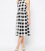 photo Gingham Print Sleeveless A-line Midi Dress by OASAP, color Multi - Image 2