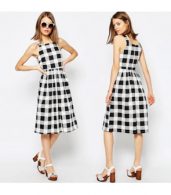 photo Gingham Print Sleeveless A-line Midi Dress by OASAP, color Multi - Image 7