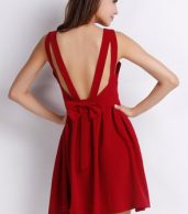 photo Goddess Solid Pleated Backless A-line Dress by OASAP - Image 1