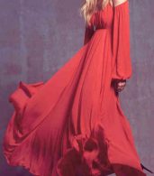 photo Grace Cutout Shoulder Halter Neckline Red Maxi Chiffon Dress by OASAP, color Red - Image 11