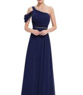 photo Grecian One Shoulder Long Evening Dress by OASAP, color Navy - Image 3