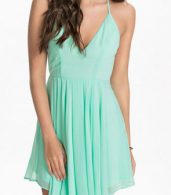 photo Green Sexy T-Back Layered Skater Dress by OASAP, color Light Green - Image 1