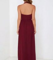 photo Halter Cut-out FronT-Backless Maxi Chiffon Dress by OASAP - Image 5
