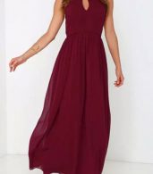 photo Halter Cut-out FronT-Backless Maxi Chiffon Dress by OASAP - Image 6
