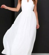 photo Halter Cut-out FronT-Backless Maxi Chiffon Dress by OASAP - Image 7