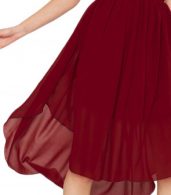 photo Halter Deep V-Neck Backless Chiffon Party Cocktail Dress by OASAP, color Burgundy - Image 5