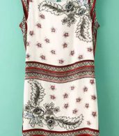 photo Handkerchief Pattern Sleeveless Shift Dress by OASAP, color Multi - Image 3