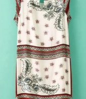 photo Handkerchief Pattern Sleeveless Shift Dress by OASAP, color Multi - Image 4