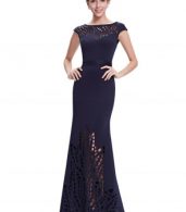 photo Hollow Out Maxi Prom Evening Wedding Mermaid Dress by OASAP, color Deep Blue - Image 1