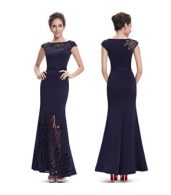 photo Hollow Out Maxi Prom Evening Wedding Mermaid Dress by OASAP, color Deep Blue - Image 5