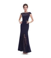 photo Hollow Out Maxi Prom Evening Wedding Mermaid Dress by OASAP, color Deep Blue - Image 6