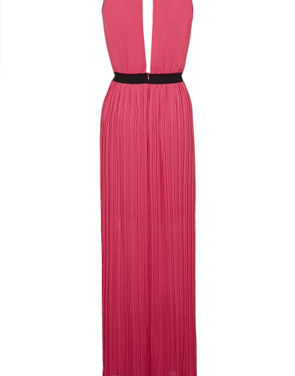 photo Hot Pink Pleated Maxi Dress by OASAP, color Hot Pink - Image 2