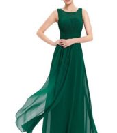 photo Illusion Neckline Ruched Long Evening Dress by OASAP, color Green - Image 4