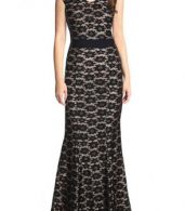 photo Lace Fishtail Embroidery Sleeveless Maxi Dress by OASAP, color Black - Image 1