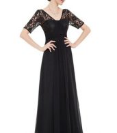 photo Lace Half Sleeve Empire Waist Evening Dress by OASAP, color Black - Image 1
