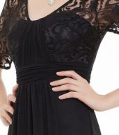 photo Lace Half Sleeve Empire Waist Evening Dress by OASAP, color Black - Image 5