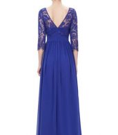 photo Lace Paneled Long Sleeve Floor Length Evening Dress by OASAP - Image 11