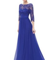 photo Lace Paneled Long Sleeve Floor Length Evening Dress by OASAP - Image 13