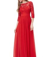 photo Lace Paneled Long Sleeve Floor Length Evening Dress by OASAP - Image 17