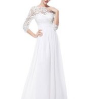 photo Lace Paneled Long Sleeve Floor Length Evening Dress by OASAP - Image 1