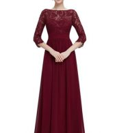 photo Lace Paneled Long Sleeve Floor Length Evening Dress by OASAP - Image 5