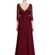 photo Lace Paneled Long Sleeve Floor Length Evening Dress by OASAP - Image 6