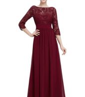photo Lace Paneled Long Sleeve Floor Length Evening Dress by OASAP - Image 8