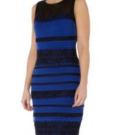 photo Lace Splicing Stripe Sleeveless O-Neck Bodycon Dress by OASAP, color Black Blue - Image 2