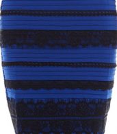 photo Lace Splicing Stripe Sleeveless O-Neck Bodycon Dress by OASAP, color Black Blue - Image 5