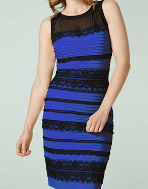 photo Lace Splicing Stripe Sleeveless O-Neck Bodycon Dress by OASAP, color Black Blue - Image 1