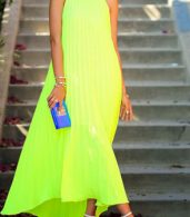 photo Lime Yellow Halter Neckline Maxi Dress by OASAP, color Lime - Image 5