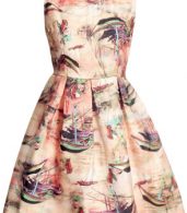 photo Little Boat Print Organza Skater Dress by OASAP, color Multi - Image 1