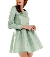 photo Mint Green Open Back Skater Dress by OASAP, color Mint Green - Image 3