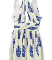 photo National Wind Deep V-Neck Backless Dress by OASAP, color Blue White - Image 6