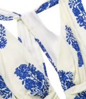 photo National Wind Deep V-Neck Backless Dress by OASAP, color Blue White - Image 8