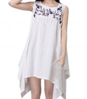 photo National Wind Embroidery Print Sleeveless Asymmetric Dress by OASAP - Image 1