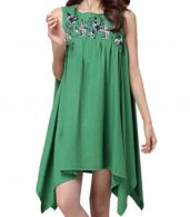 photo National Wind Embroidery Print Sleeveless Asymmetric Dress by OASAP - Image 4