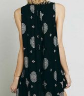 photo National Wind Print Cut-out Front Sleeveless Trapeze Dress by OASAP - Image 5