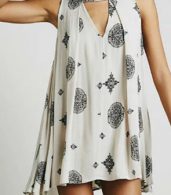 photo National Wind Print Cut-out Front Sleeveless Trapeze Dress by OASAP - Image 8