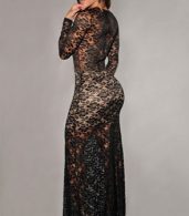 photo Nude Illusion Sexy Lace Evening Dress by OASAP, color Black Nude - Image 2