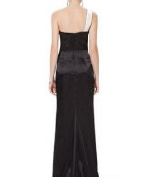 photo One Shoulder Black White Fitted Hi-Lo Prom Evening Dress by OASAP, color Black White - Image 2