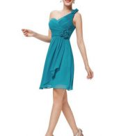photo One Shoulder Ruched Bust Knee Length Bridesmaids Dress by OASAP - Image 3