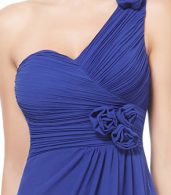photo One Shoulder Ruched Bust Knee Length Bridesmaids Dress by OASAP - Image 10